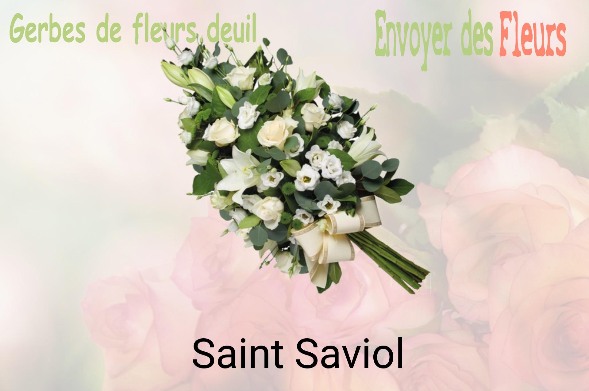 Gerbe de fleurs de deuil livrée à Saint-Saviol